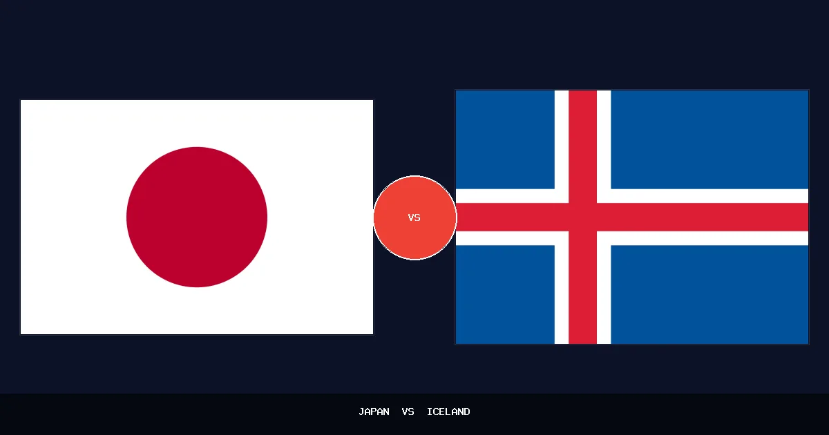 Japan vs Iceland — drapeaux composites