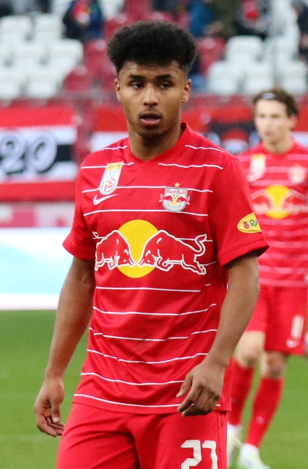 Karim Adeyemi, ailier du Borussia Dortmund — photo Werner100359, CC BY-SA 4.0 (Wikimedia Commons)