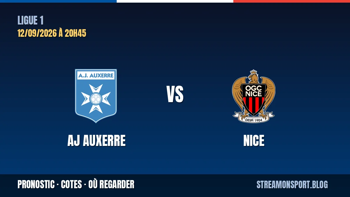 AJ Auxerre - Nice — Ligue 1, pronostic et cotes