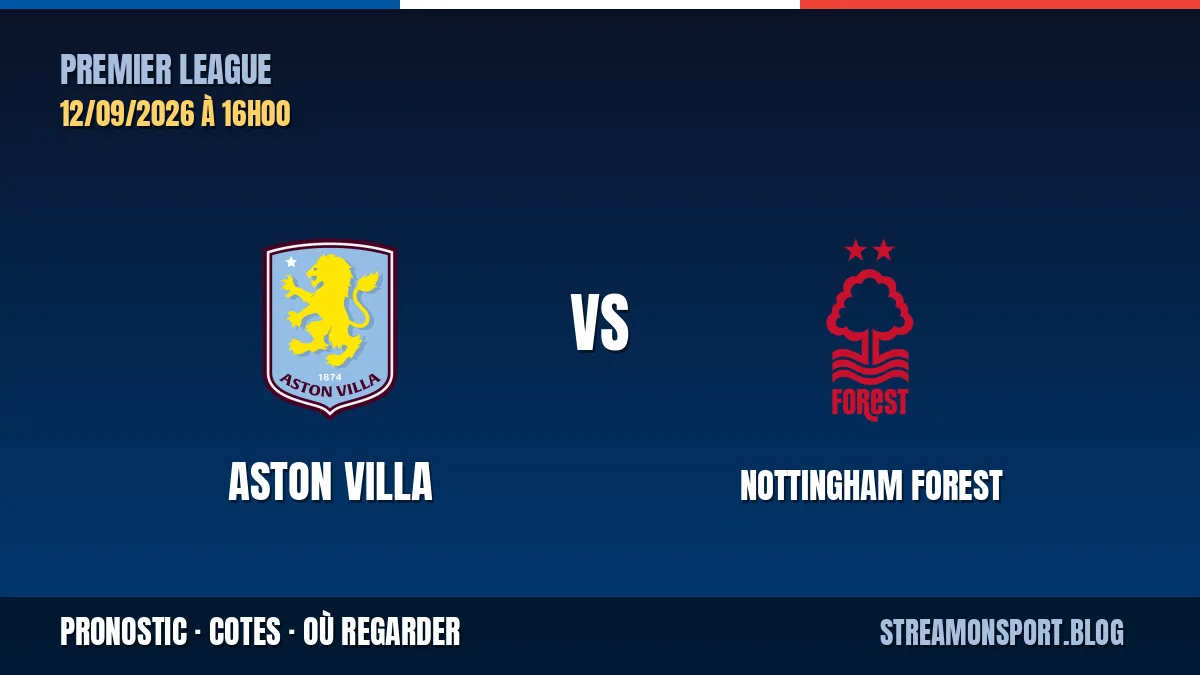 Aston Villa - Nottingham Forest — Premier League, pronostic et cotes