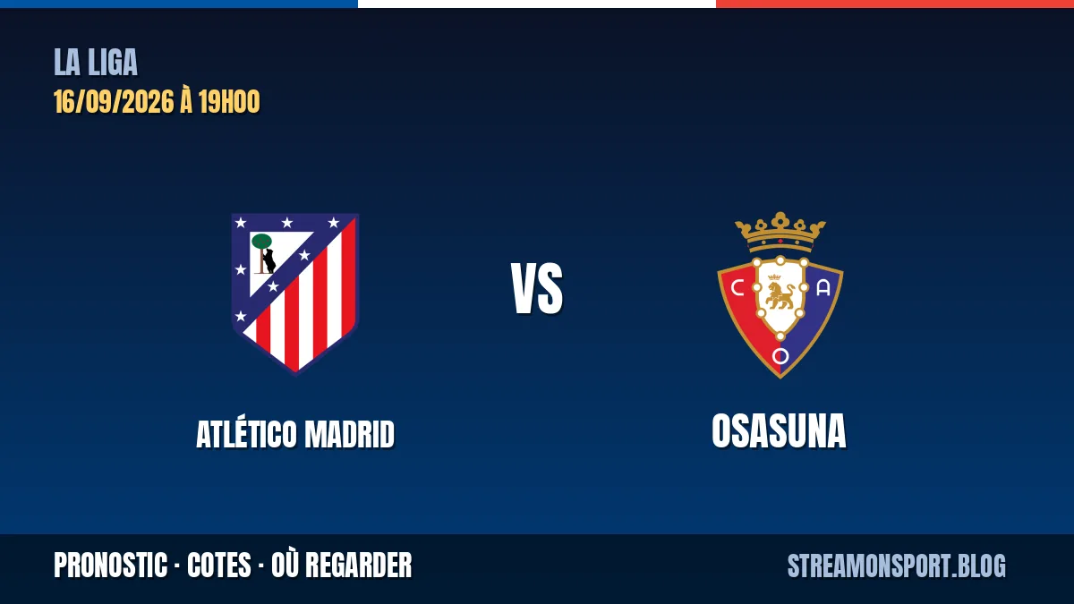 Atlético Madrid - Osasuna — La Liga, pronostic et cotes