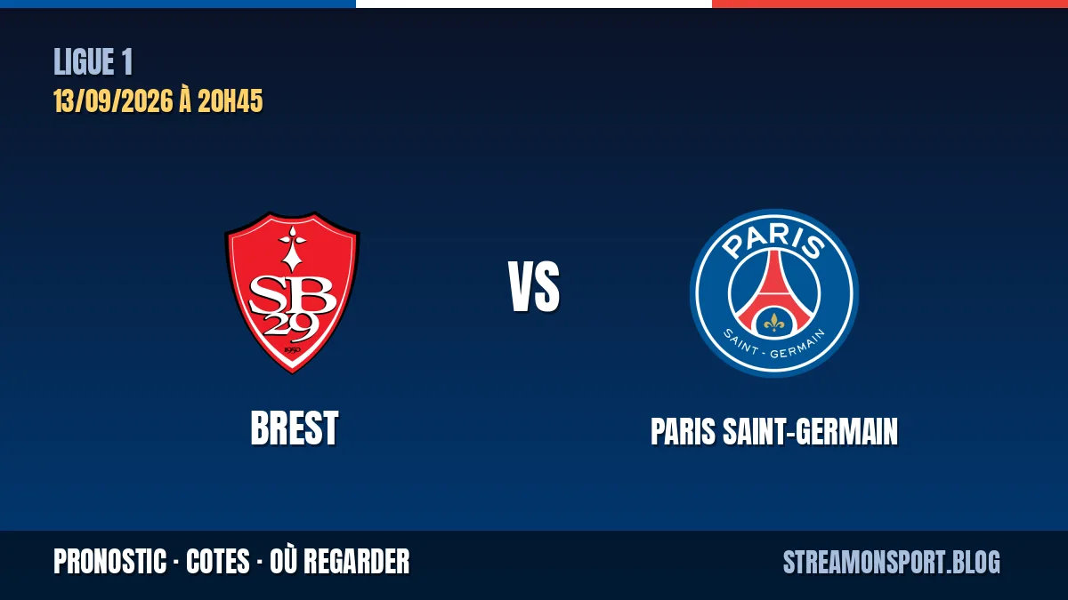 Brest - Paris Saint-Germain — Ligue 1, pronostic et cotes
