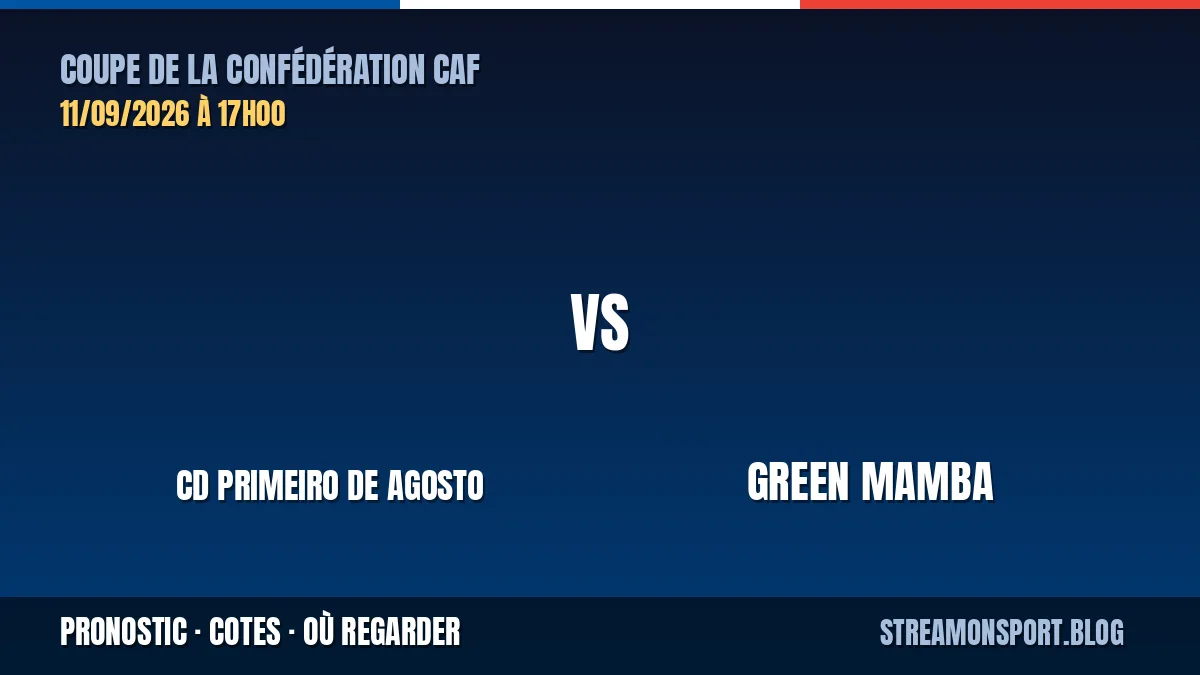 CD Primeiro de Agosto - Green Mamba — Coupe de la Confédération CAF, pronostic et cotes