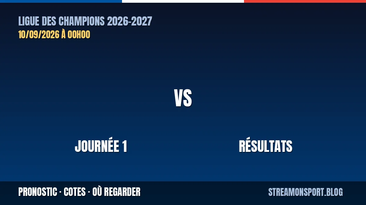 Ligue des Champions 2026-2027, journée 1 — résultats et classement
