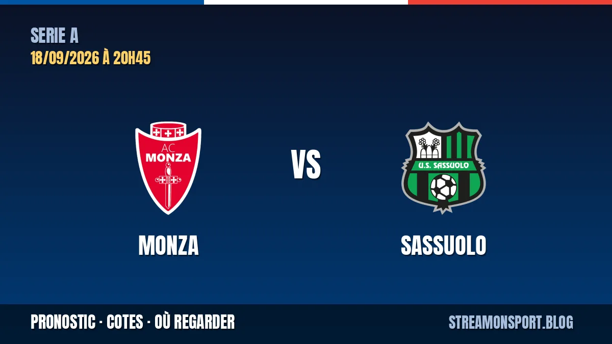 Monza - Sassuolo — Serie A, pronostic et cotes